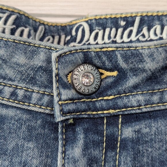 Harley Davidson Women's dark wash Blue Jeans - Picture 6 of 15